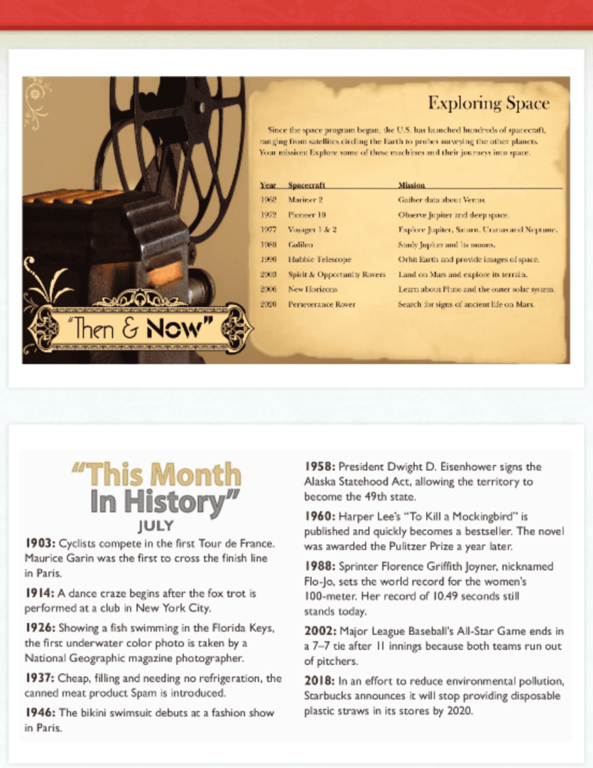 July Month History Newsletter
