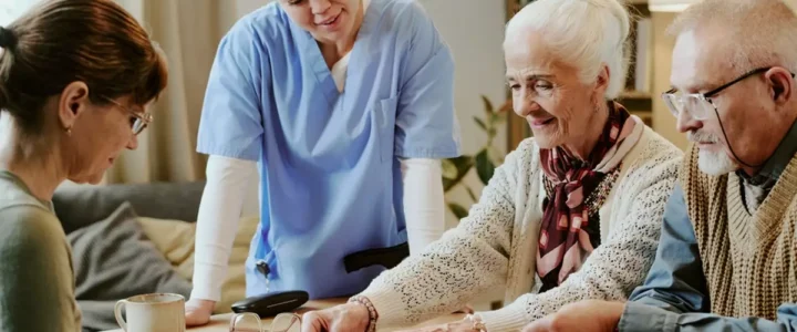Important Questions to Ask When Touring a Memory Care Facility Group of seniors working on a puzzle with a nurses assistant